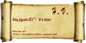 Hajgató Vidor névjegykártya